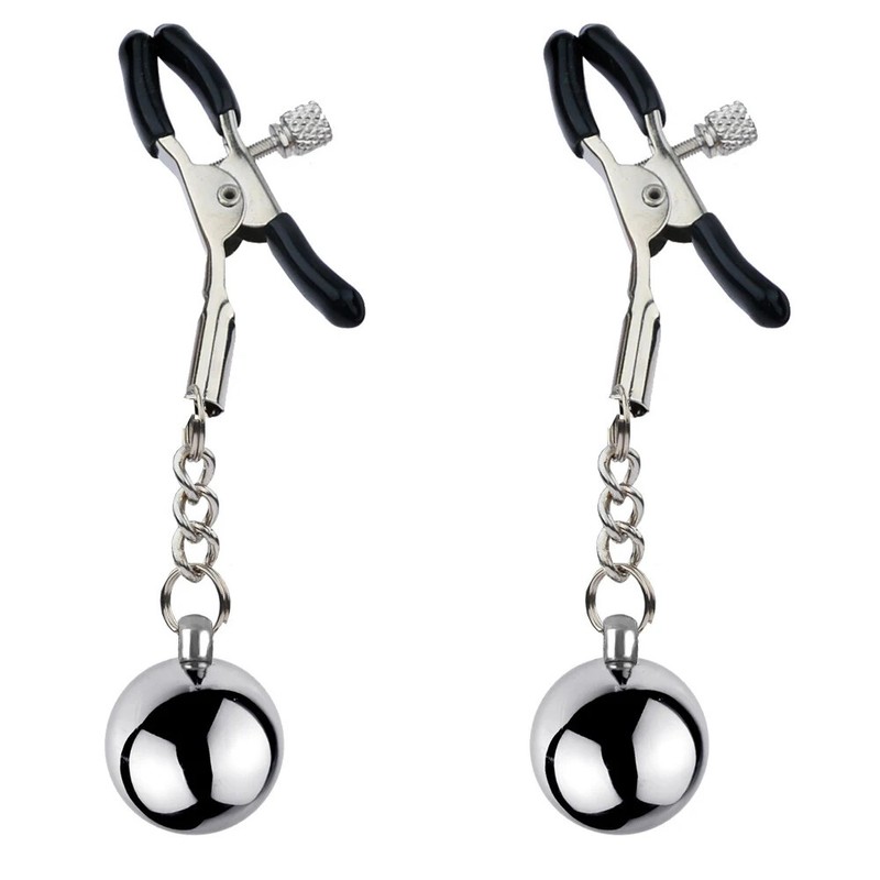 Nipple Clamp Weight Slaves Stimulator Metal Clips Ball Breast Binding Restraint gallery
