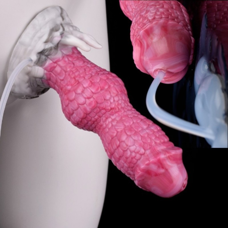 Squirting Silicone Dildo Realistic G-Spot Massager with Strong Suction Cup Cock