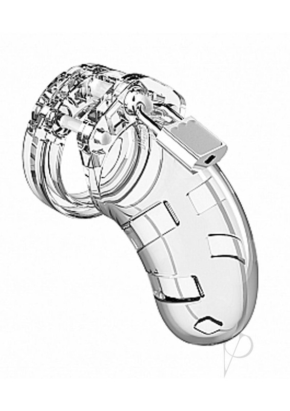 Man Cage Model 01 Male Chastity with Lock 3.5in – Clear