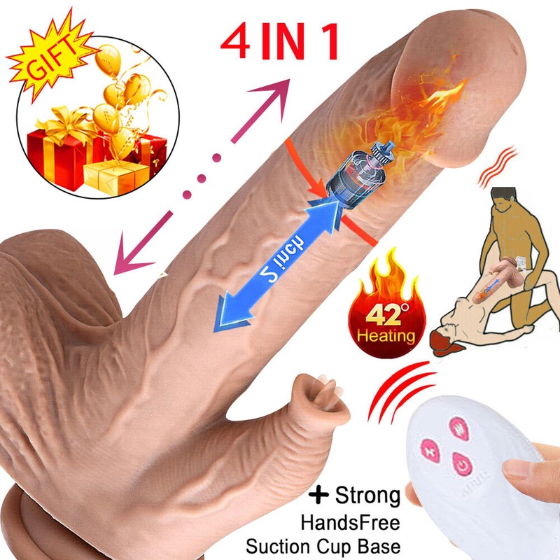 Big Thrusting Dildo Rotation Vibrator G-Spot Licking Suction-Cup Sex Toys-Women