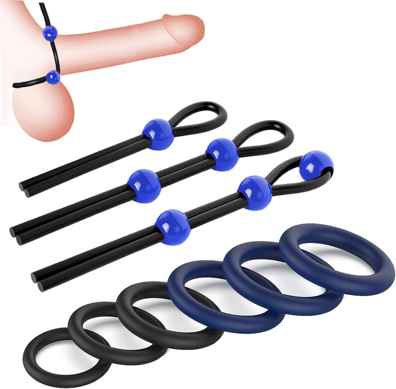 Dark Blue Adjustable Cock Rings for Men Easy to Clean Waterproof Design gallery