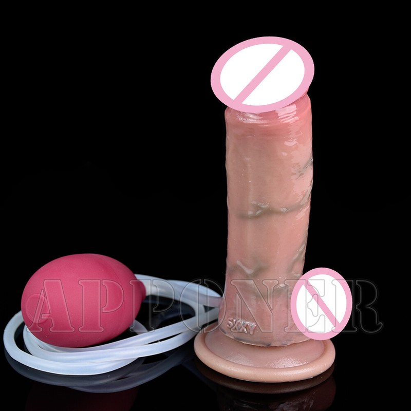 Realistic Penis With Ejaculation Function Massage Pleasure Anal Dildo Sex Toys gallery