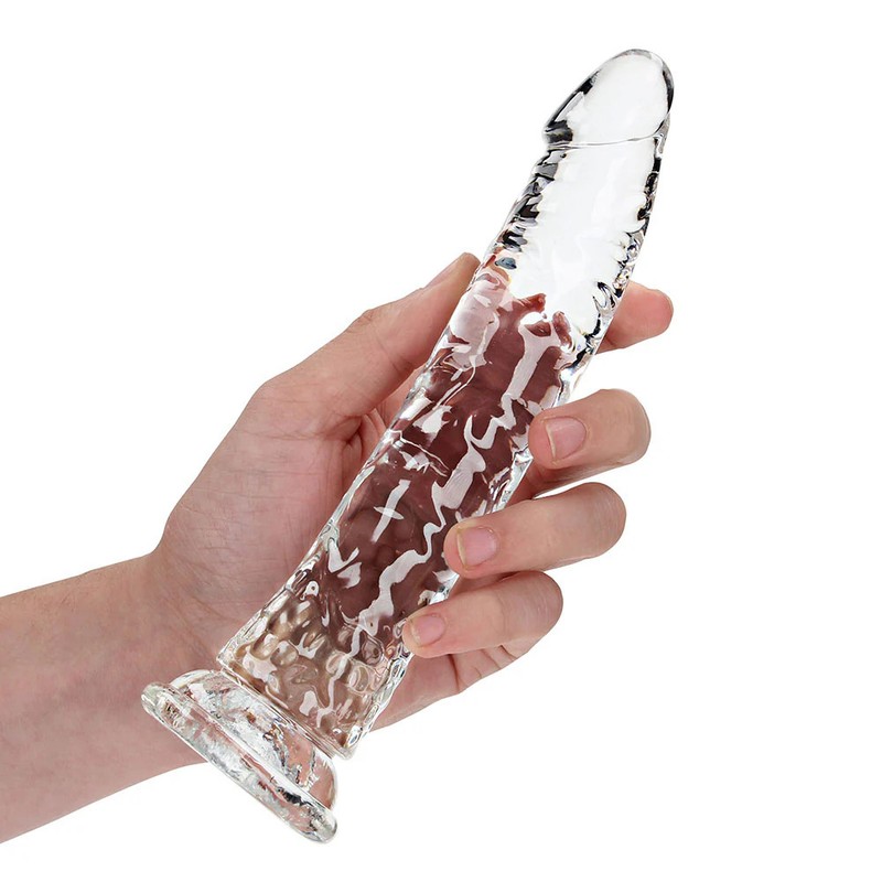 RealRock Crystal Clear Slim 9 in. Dildo Clear gallery
