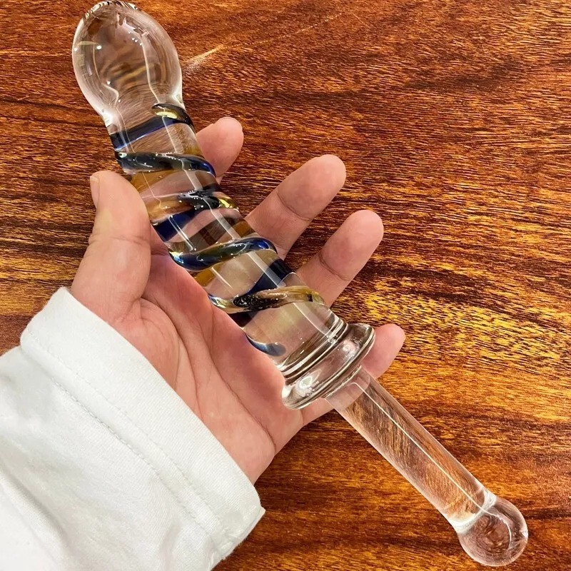 Glass Dildo Clit Vagina Anal Butt Plug G-Spot Massage Sex Toy for Women Men Gift