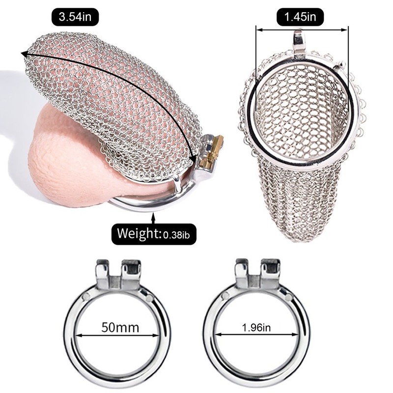 FRRK Stainless Steel Chastity Device Hauberk Cage For Men With Metal Locking gallery