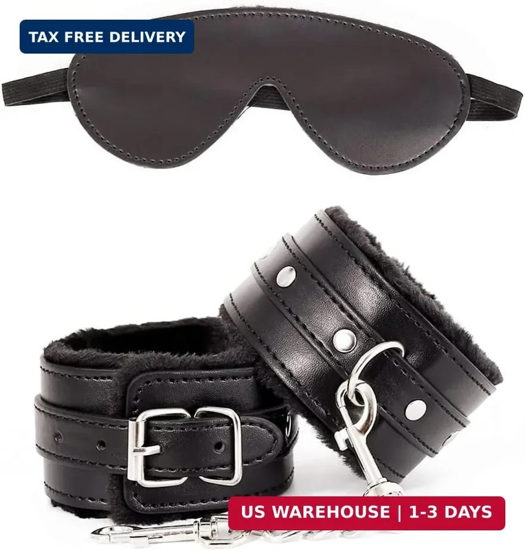 Sex Restraints Handcuffs BDSM Plush Blindfold Sleep Mask Wrist Ankle Cuffs for C