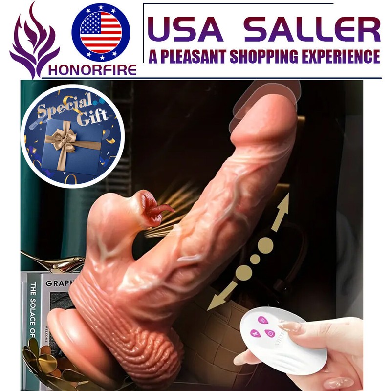 4IN1 XL Dildo Vibrator with 8 Thrusting Heating 8 Rotating Sex Toy for-Women US
