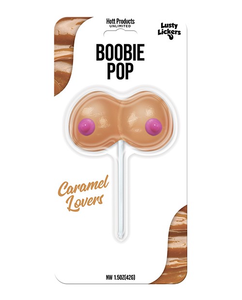 Lusty Lickers Boobie Pop – Caramel Lovers, Delicious Caramel Flavored Candy