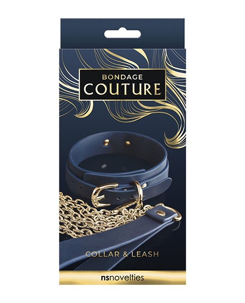 Bondage Couture Vinyl Collar and Leash – Blue
