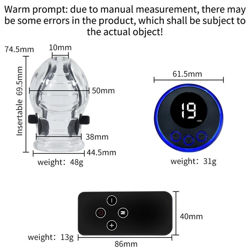 Electric E-Stim Shock Cock Cage Chastity penis Stretcher Cock Ring Male Training gallery