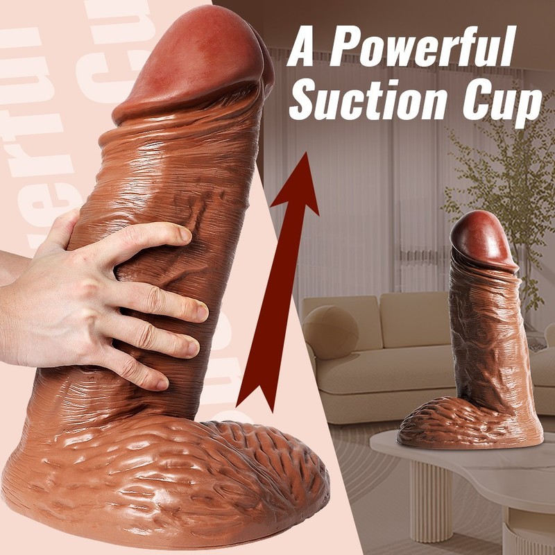 15&Prime; Huge Thick Realistic Dildo 4.5&Prime; Diameter Heavyweight Suction Cup Base