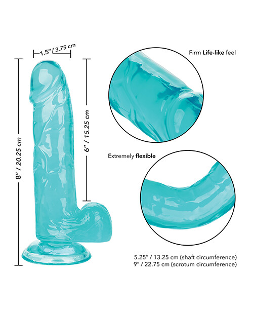 Size Queen 6" Suction Cup Dildo Blue gallery