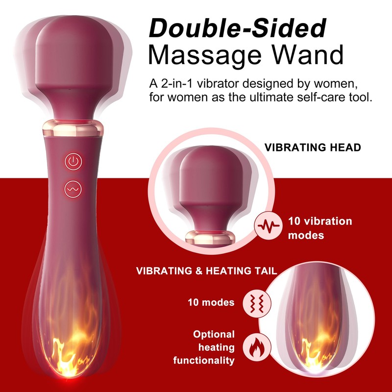 3-IN-1 Heating Double Heads Vibrator 20 Frequency Masturbation Sex Toys Massager gallery