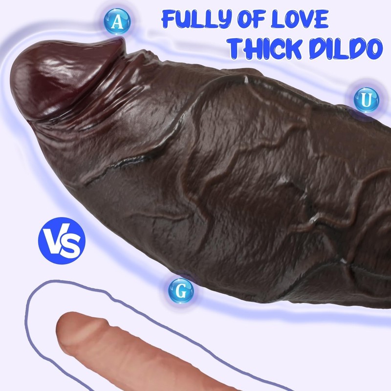 12.7 Inch Realistic Huge Thick Black Dildo - 4.3'' Diameter XXXL Giant Big BBC D gallery