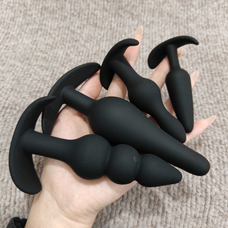 Wearable Silicone 4 Typles Anal Plug Butt Plug Kit Set Training Adult Sex Toy