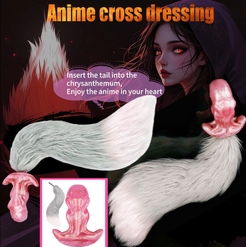 False Fox Tail With Silicone Anal Butt Plug Stuffer Cosplay Sex Toy Game Romance