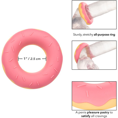 NAUGHTY BITS DICKIN' DONUTS SILICONE DONUT COCK RING BY CALEXOTICS - PINK gallery