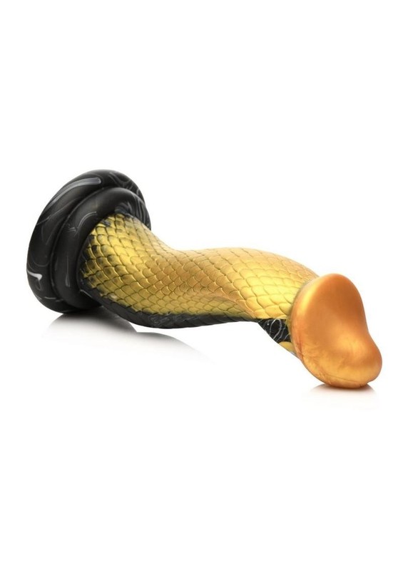 Creature Cocks Golden Mamba Silicone Dildo - Gold/Black gallery