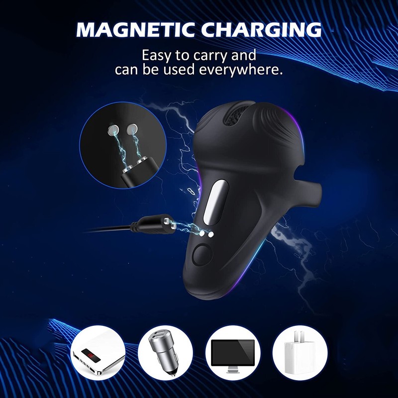 Vibrating Cock Ring Adjustable Penis Ring Silicone Rechargeable Sex Toys for Men gallery