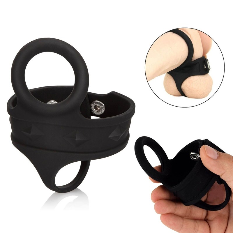Silicone Tri-Snap Male Penis Erection Enhancer Cock Ring Ball Spreader