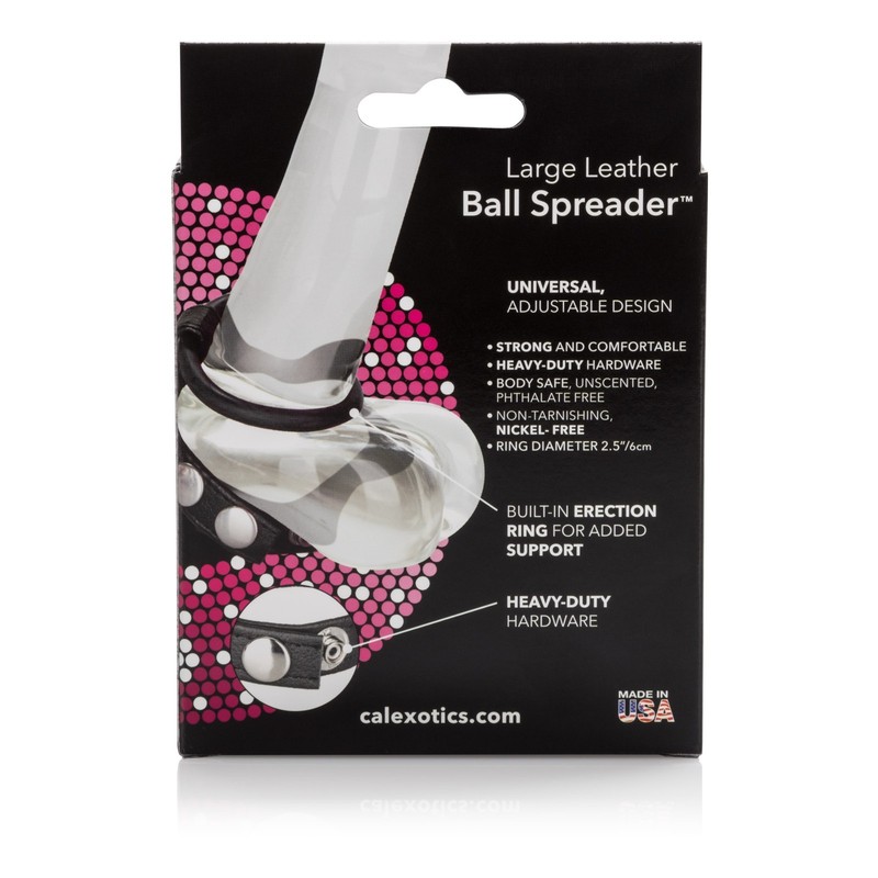 Leather Ball Spreader Large - Adjustable Leather Penis Ring Strap Enhancer gallery