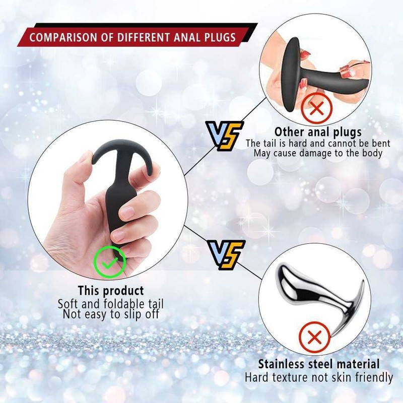 3PCS Silicone Anal Butt Plug Stimulator with Flared Base for Women Men Sex Toys gallery