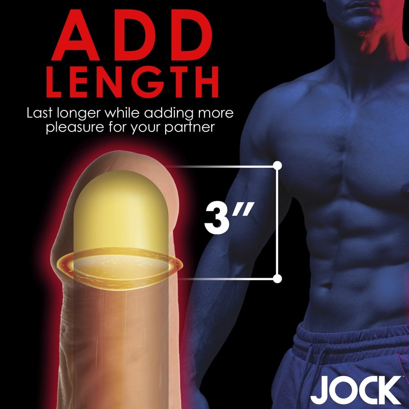 Jock Extra Long 3" Penis Extension Sleeve for Men & Couples. Gain Size in gallery