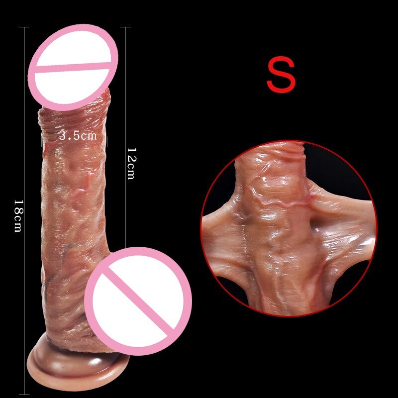 Real Skin Realistic Dildo Huge Suction Cup Penis Female Masturbator Testicles