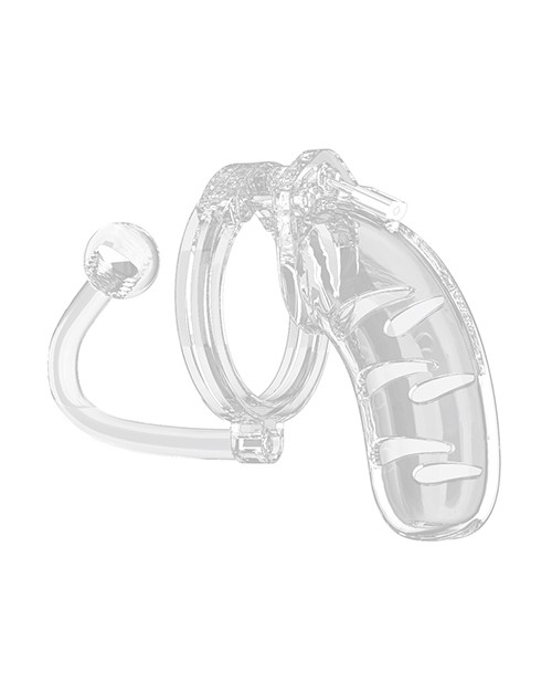 Shots Man Cage 4.5" Cock Cage w/Plug 11 - Clear gallery
