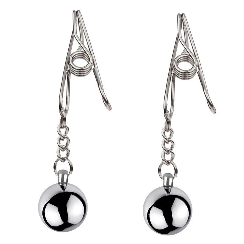 Nipple Clamp Weight Slaves Stimulator Metal Clips Ball Breast Binding Restraint gallery