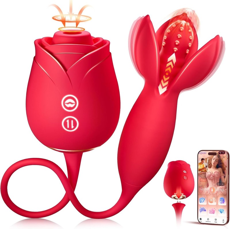 MOOLIGIRL Rose Toy Couple Vibrator Sex Toys for Women, Detachable Sucking Vibrat
