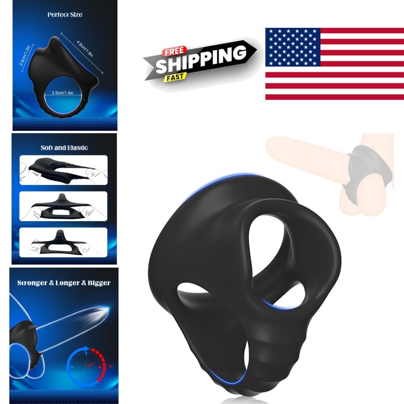 Men&rsquo;s Elastic Penis Ring Black Silicone for Enhanced Sexual Experience