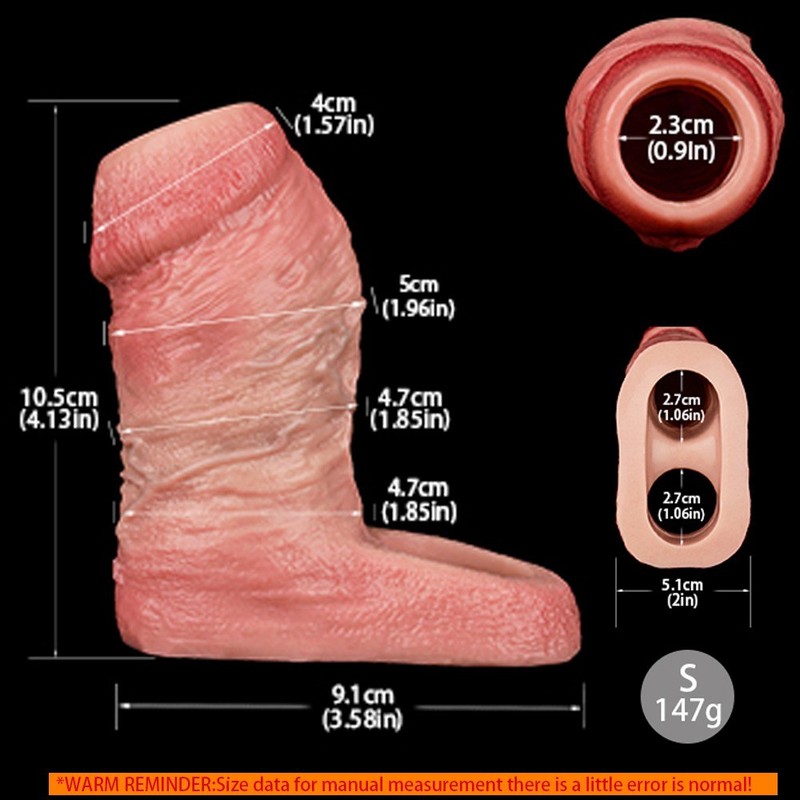 Male Thick Realistic Penis Sleeve Cock Sleeve Silicone Penis Enlarger Sheath US