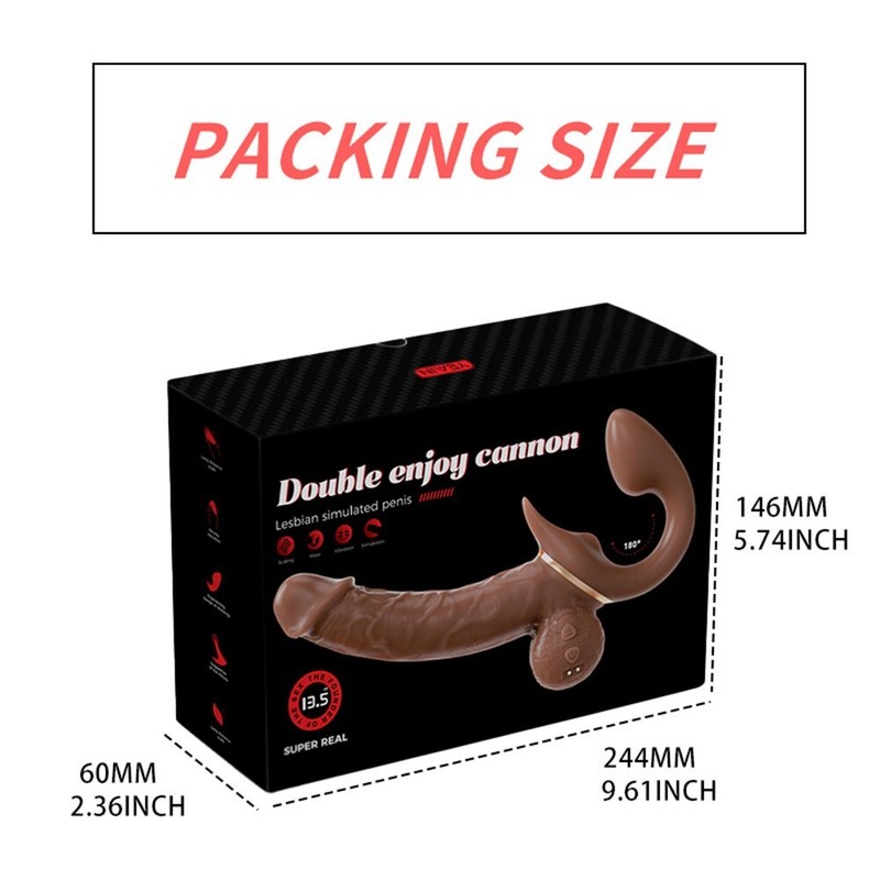 Telescopic G-spot Vibrator Double Dildo Strap on Sex toys for Lesbian Women gallery