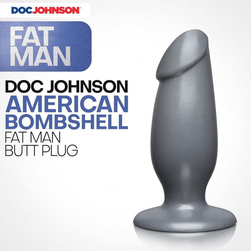 Doc Johnson American Bombshell - Fat Man - Dildo or Butt Plug - Gunmetal Grey gallery
