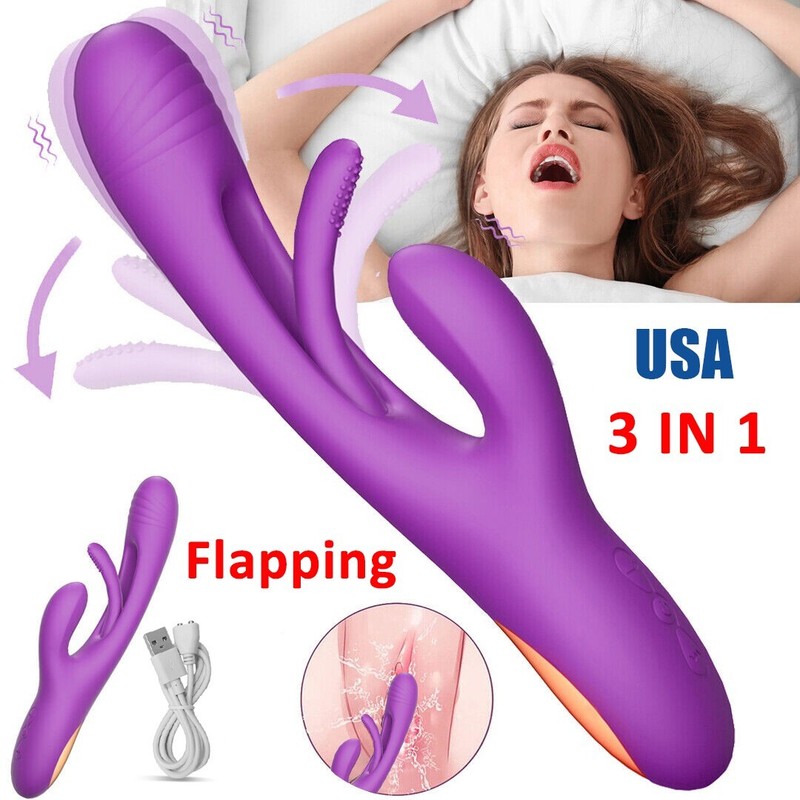 Rechargeable Patting Rabbit Vibrator Dildo G-spot Massager Sex Toy For Women