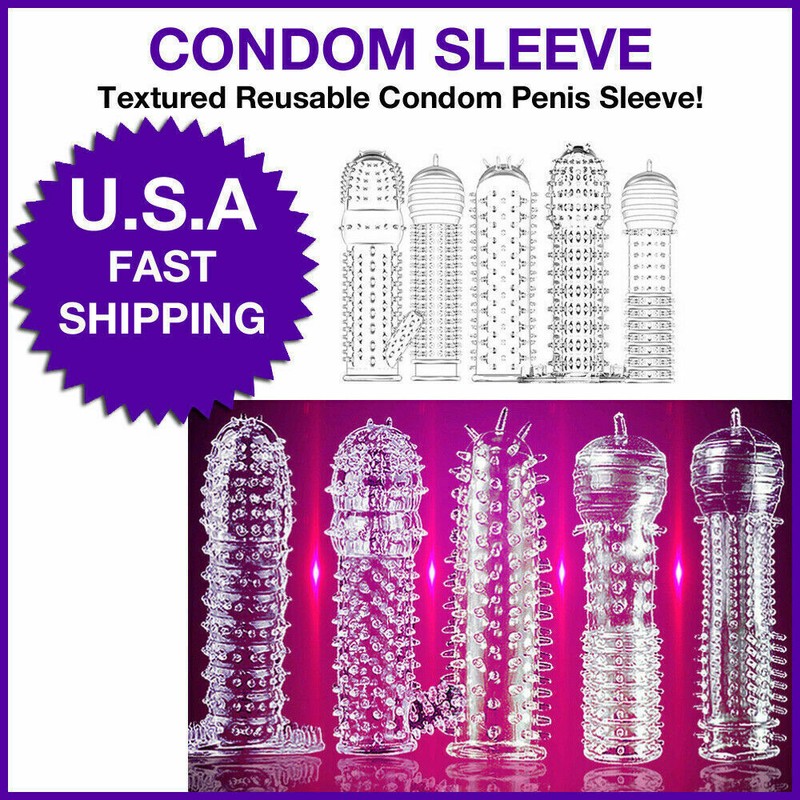 10PCS Male Penis Extender Sleeve Cock Ring Girth Enhancer Enlarger Men Sex Toys gallery