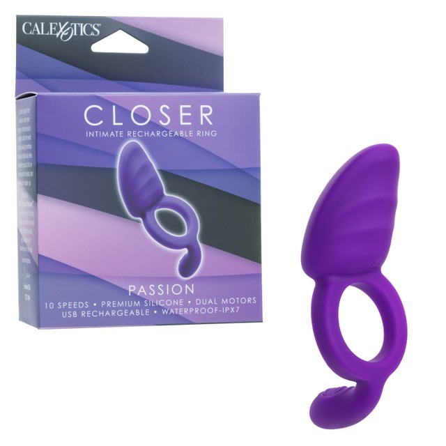 California Exotic Calexotics Closer Passion Vibrating Cock Ring Purple, New
