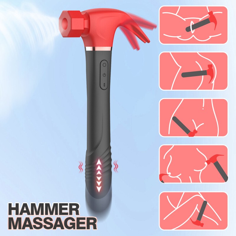 Hammer Vibrator Clit Sucking G-Spot Telescopic Dildo Massager Women Sex Machine