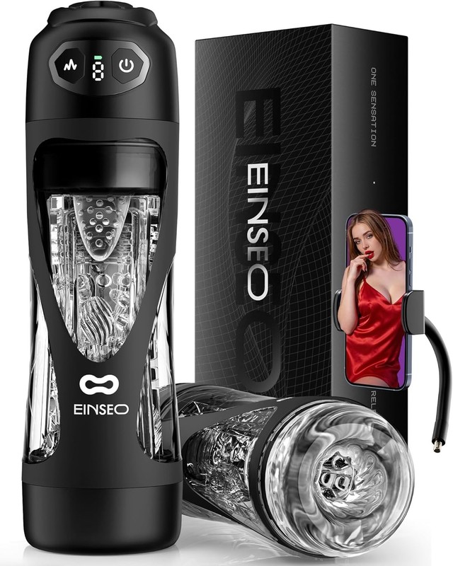 EINSEO Sucking Male Masturbator with 7.1 Deep Sleeve, AI Sync Sex Toys for Me...