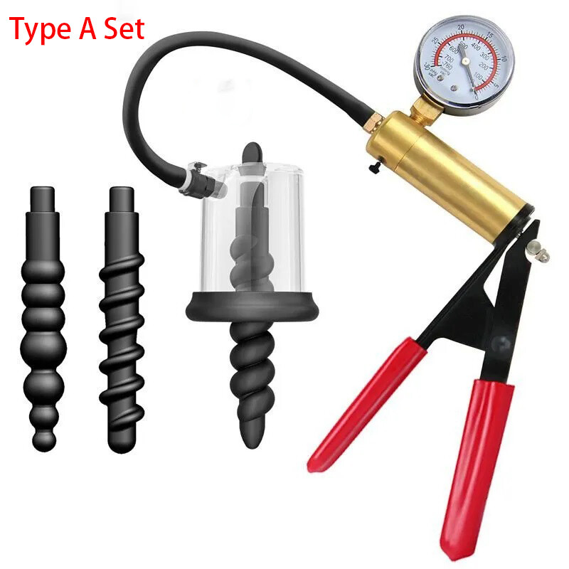 Anal Vacuum Pump Cylinder with Stimulator Shaft Rosebud Pump Anal Sex Toys