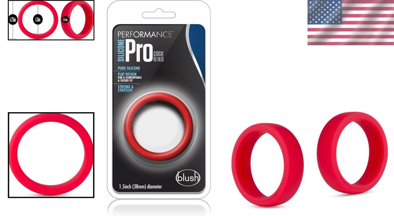 Performance Silicone Pro Cock Ring 1.5 Inch Width Red Soft Pliable Design gallery