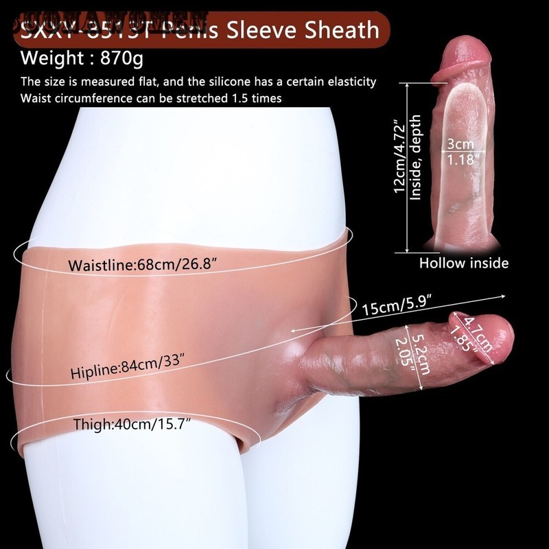 Silicone Elastic Wearable Dildo Hollow Penis Wearable Strapless Dildo Sleeve gallery
