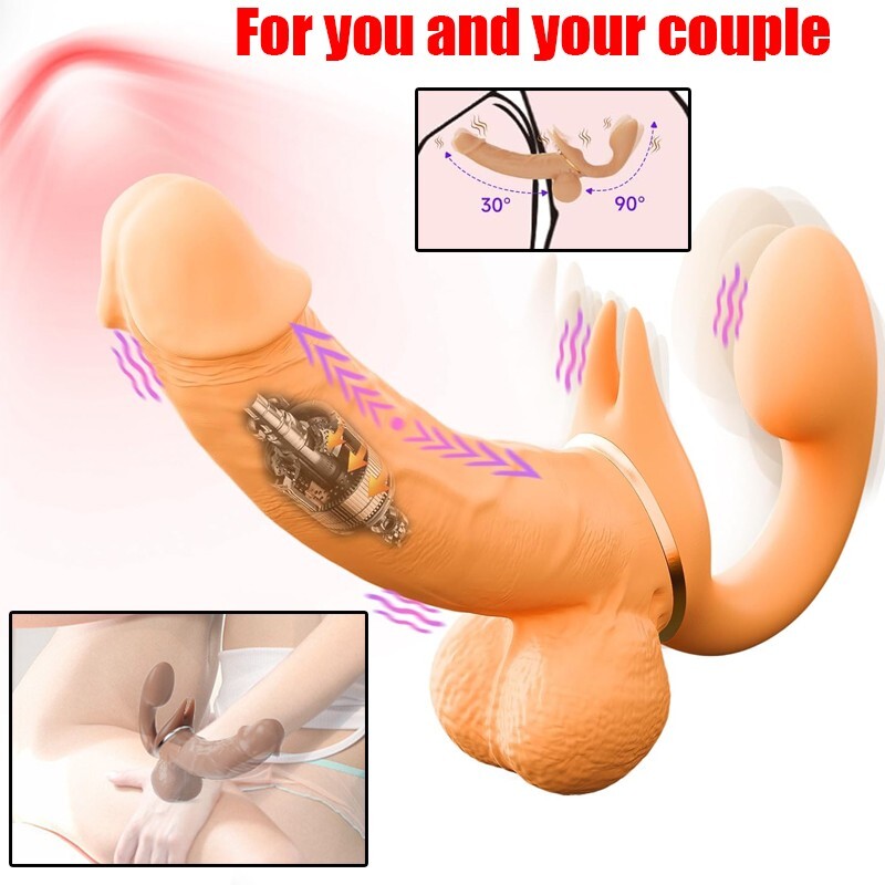 Double End Dildo Thrusting Vibrator Clit G-spot Sex Toy for Women Couple Lesbain gallery