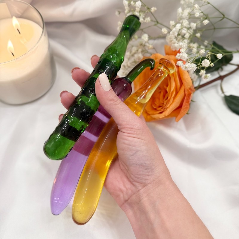 Glass Eggplant Dildo – Purple Artistic Glass Toy gallery