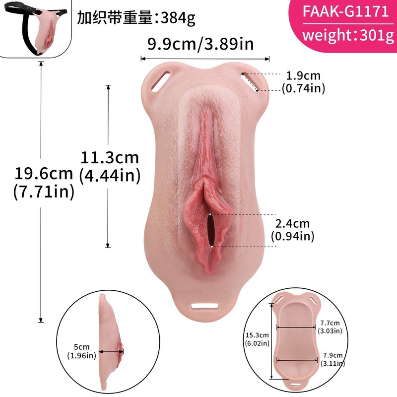 Sissy Fake Vagina Chastity Cage Hiding Gaff Underwear for Crossdress Transgender