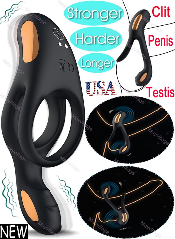 Vibrating Penis Erection Cock Rings Clit Rabbit Vibrator Sex Toys for Men Women