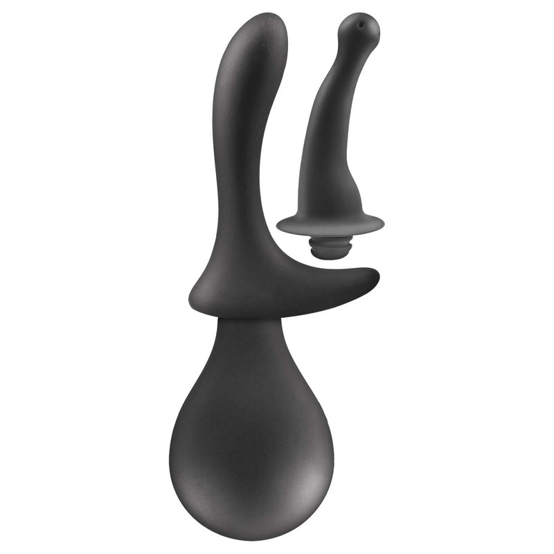 EZ-IN Dual Pleasure Ultimately Hygienic Universal Silicone Douche Black, New gallery