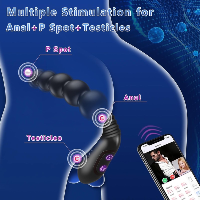 Prostate Massager Anal Beads Vibrator Sex Toys for Men, Tuaieu Anal Plug P Spot gallery