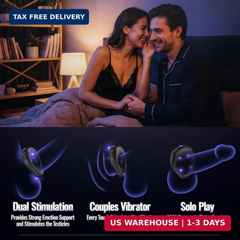 LUXONIA Vibrating Cock Ring Ergonomic Contour, 10 Vibrations Sex Toys for Men Si gallery